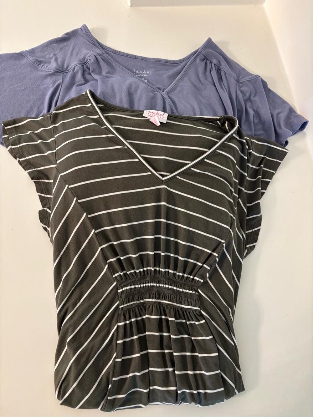 Set of 2 Maternity Dresses - Casual/Dressy - V Neck Soft Cool Fabric - Medium